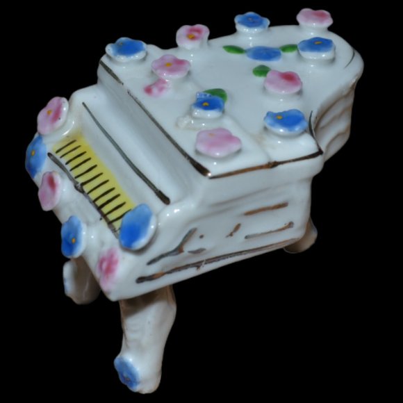 Vintage 3 Piece Piano Set 2 Pianos Piano Player Floral Design Japan - Picture 14 of 14